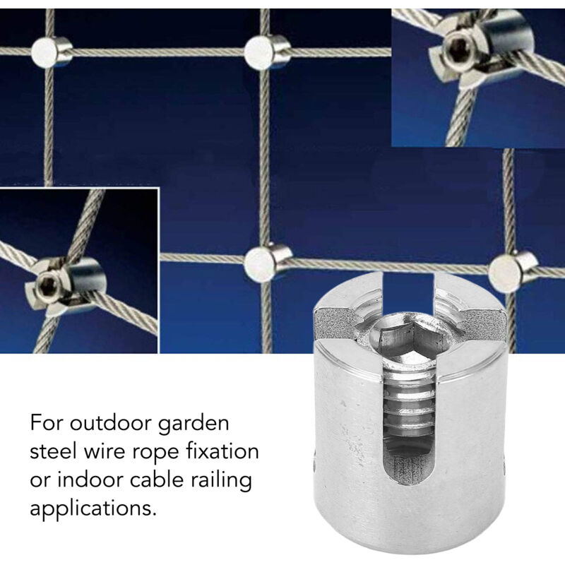 Aiducho - Lot de 10 serre-câbles croisés en acier inoxydable pour garde-corps, fixation pour intérieur et extérieur, M12 5 mm/0,2 in