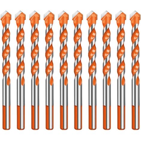 AIDUCHO Lot De 10 Ultimate Drill Bits Twist Drill Head Wall Ceramic Glass Punching Hole Working Set 6mm