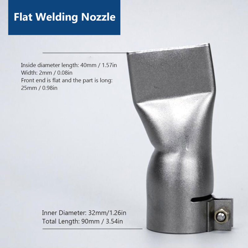 Aiducho - Lot de 2 buses de soudage plates à large ouverture de 40 mm en acier inoxydable résistant à la chaleur pour pistolet thermique