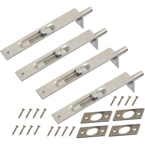 AIDUCHO Lot De 2 Paires De Loquets De Porte De 15 Cm En Acier Inoxydable Robuste Pour Portes Secondaires Primaires