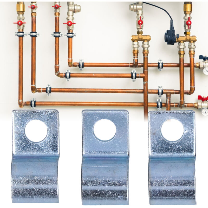 Lot de 20 colliers de serrage à trou unique en acier inoxydable zingué pour tuyaux en acier Ruuber Rings 12 mm - Aiducho