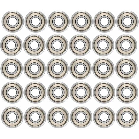 Aiducho – Lot de 30 roulements à billes 608ZZ – Acier au carbone – Diamètre extérieur 22mm, intérieur 8mm, épaisseur 7mm – Faible bruit, haute vitesse