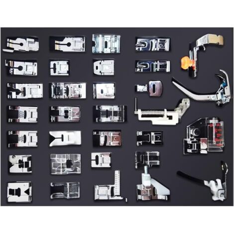 AIDUCHO Lot De 32 Pieds De Machine À Coudre Professionnels Multifonctions Pour Machine À Coudre