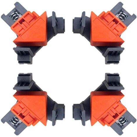 AIDUCHO Lot De 4 Pinces À Angle Droit Pour Travail Du Bois, Menuiserie 90 Degrés Clip De Serrage À Angle Droit Fixation Rapide Du Cadre De Photo Colliers De Coin
