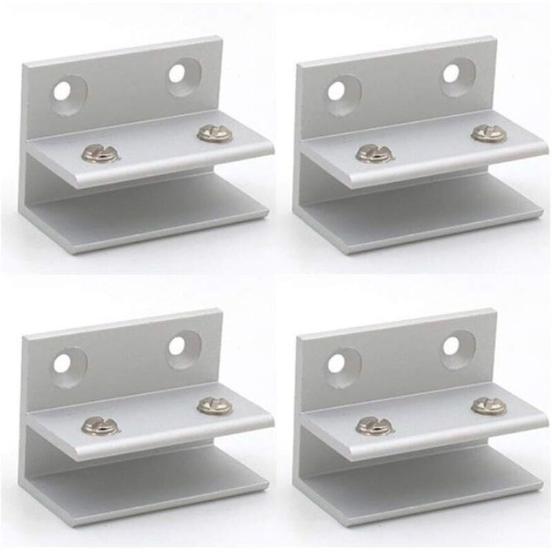 Lot De 4 Pinces à Verre En Forme De f, Support Mural, Pinces De Douche, Étagère, Panneaux De Serrage 10–12 Mm - Aiducho Lot De 4 Pinces à Verre En Forme De f, Support Mural, Pinces De Douche, Étagère, Panneaux De Serrage 10–12 Mm - Aiducho