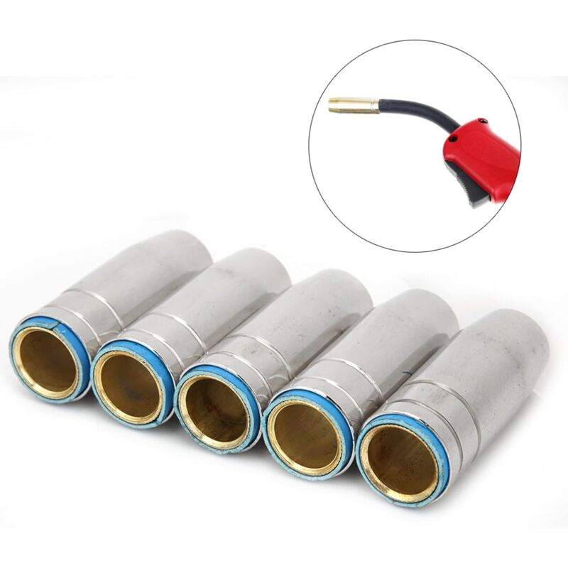 Aiducho - Lot De 5 Buses à Gaz Coniques De 15 Mm Pour Galvanoplastie, Matériau En Cuivre Pour Torche De Soudage Binzel Mb 25ak Mig Mag, Fabrication