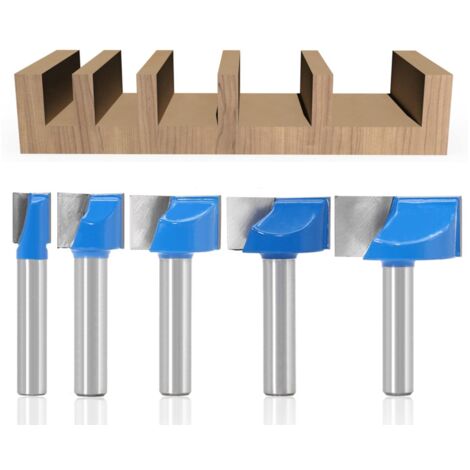 AIDUCHO Lot De 5 Embouts De Fraises Droites Avec Tige De 8 Mm Pour Le Travail Du Bois 10/15/20/25/30mm
