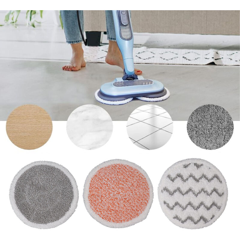 AIDUCHO Lot de 6 tampons de rechange pour balai vapeur Shark S7000 S7001 T2 T21 U6002 Series Steam Scrub All in One Steam Floor Mop