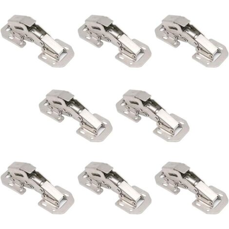 AIDUCHO Lot De 8 Charnières De Porte D'armoire, Charnières À 90 Degrés À Recouvrement Complet Pour Cuisine, Montage En Surface