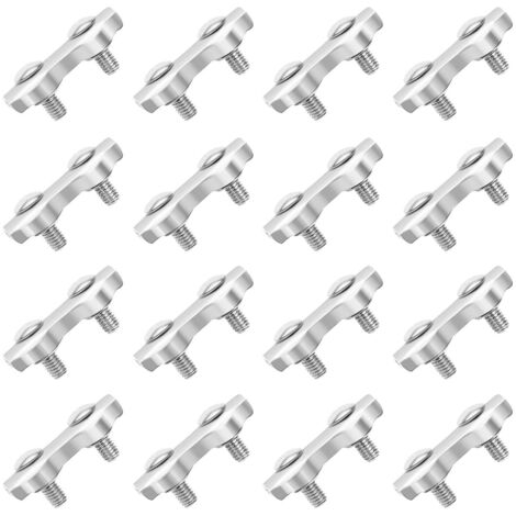 AIDUCHO M2 Pince De Câble 18 Pcs Double Serre Câbles Inox En Acier Inoxydable Pour Filin Cable Inox Pour 2mm Pince À Câble En Acier Inoxydable