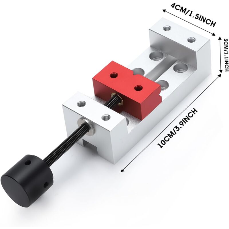 AIDUCHO Mini Aluminium Etau Plat Table - Solide, Poli Et Oxydé, Serrage Jusqu'à 50mm, Étau Etabli Universel, Presse Perceuse Miniature