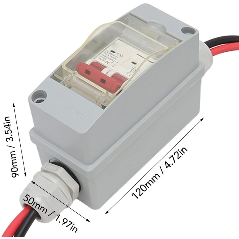 Mini Disjoncteur, mcb 2P dc 500V 32A Système pv Interrupteur de Déconnexion cc Isolateur de Système pv Solaire avec Boîtier de Distribution IP65