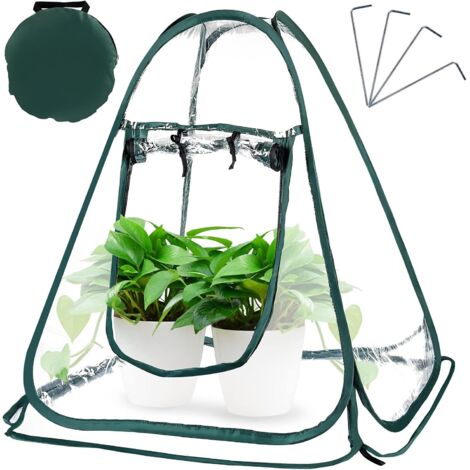 AIDUCHO Mini Pop Up Serre, Serre De Jardin Balcon, Mini-Tente De Serre, Serres De Culture En Pvc De Intérieur Ou Extérieur, Tente Fleur Abri Pour Plantes De Jardin 70 X 70 X 80 Cm