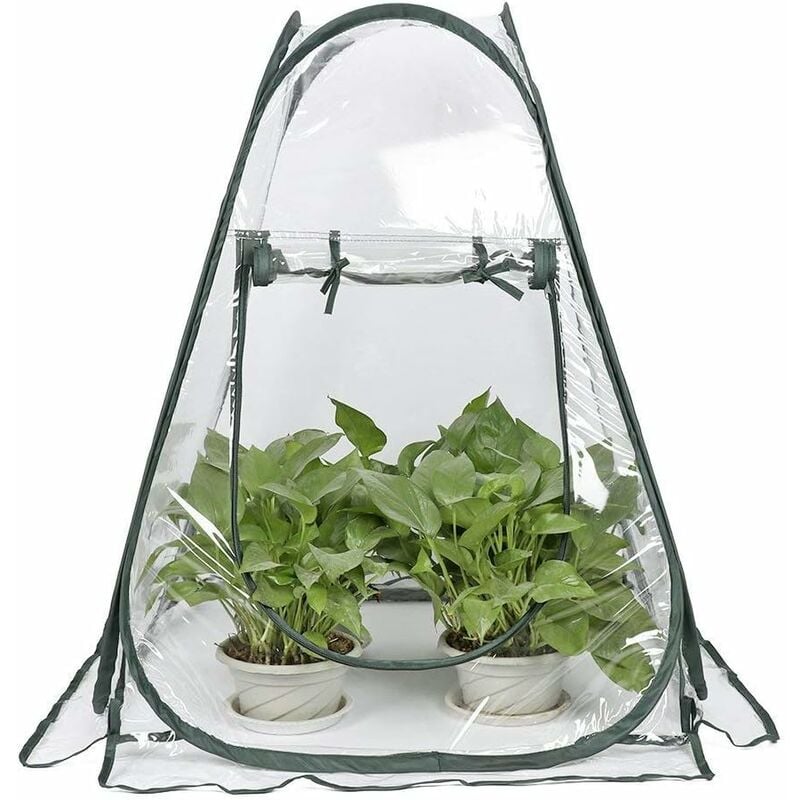 Mini Serre Pop Up - Petite Tente D'hivernage Pour Plantes - Pot De Fleurs - Mini Serre - Protection Hivernale Pour Plantes (70 x 70 x 80 Cm) - Aiducho