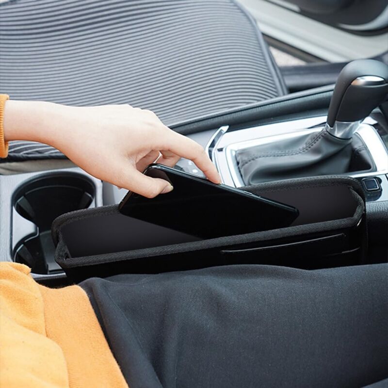 Aiducho - Organisateur Voiture, Stockage d'écart de Siège de Voiture, poche de console de siège avant en cuir pu, pour Téléphones Mobiles Clés Cartes