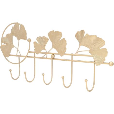 AIDUCHO Patère, Métal Durable Large Application Ginkgo Feuille Design Porte-Manteau Mural pour Clés