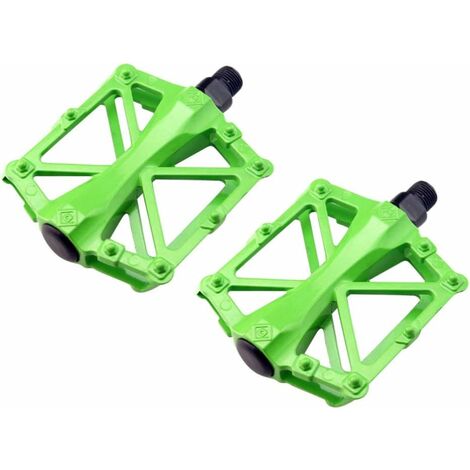 AIDUCHO Pédale verte pour VTT en aluminium, pédales pour vélo, pour vélo de vélo, 1 paire