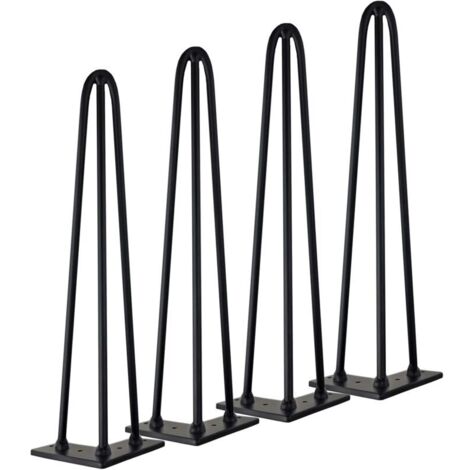 AIDUCHO Pied Meuble  4pcs Pieds Epingle Diy Pieds Pour Table Pied De Chaise Avec  3 Tiges  16 Vis + 4 Protège Pieds Hauteur 40cm Diamètre Tige 10mm