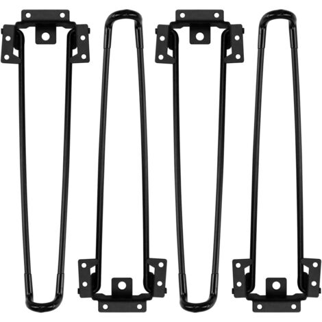 AIDUCHO Pieds De Table Pliants 4 Pcs Pieds De Table Pliants En Épingle À Cheveux 20cm Hauteur Noir Heavy Duty Facile À Installer Pied De Table Basse Pliant