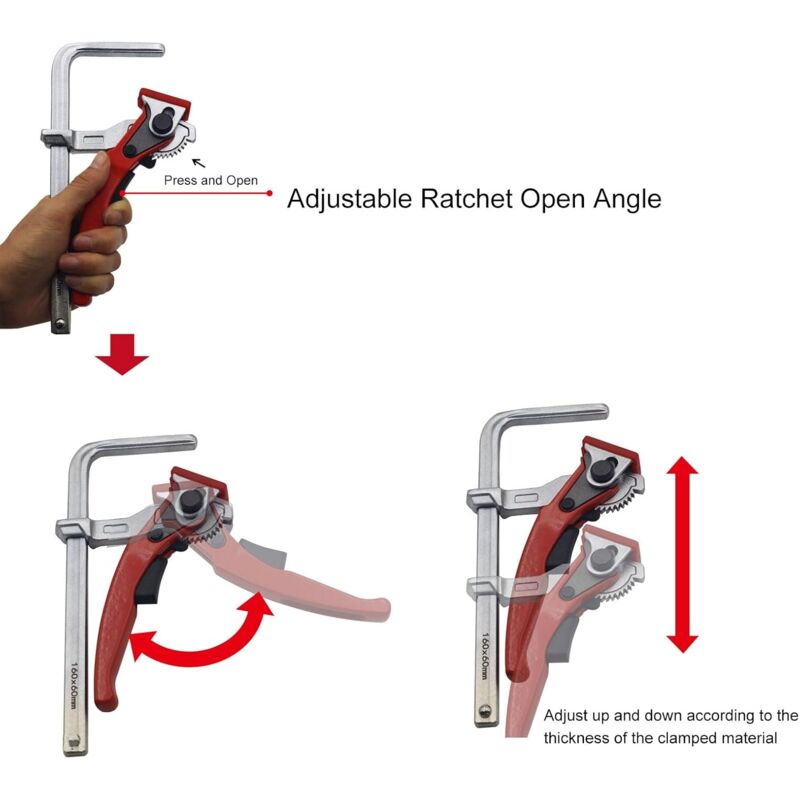 Aiducho - Pince De Table à Cliquet En Alliage D'aluminium, Outil De Fixation De Rail De Guidage Pour Les Dispositifs De Maintien Du Travail Du