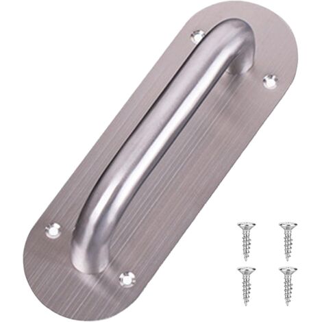 AIDUCHO Poignée de Porte avec Plaque Arrière, 28cm Porte coulissante en acier inoxydable avec plaque arrière, Poignée de Traction de Porte Coulissante avec Plaque pour Portes de Grange Armoire Placard