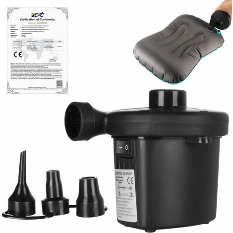 AIDUCHO Pompe à air électrique 240V Gonfleur Gonfleur Pompe à Bateau avec 3 adaptateurs de buse Piscines à débordement Pompe pour Matelas à air Camping Sports Jouets