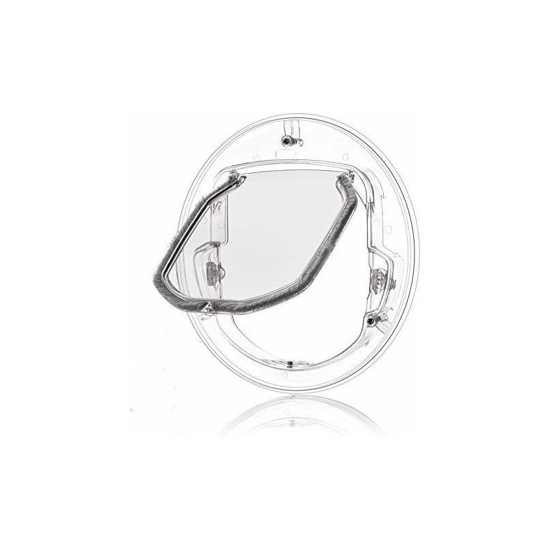 Porte de chien porte de fenêtre porte ronde à rabat clair avec 4 façons Lock & Liner Kit pour chat chiot Doggie meilleur s'adapte pour la fenêtre de