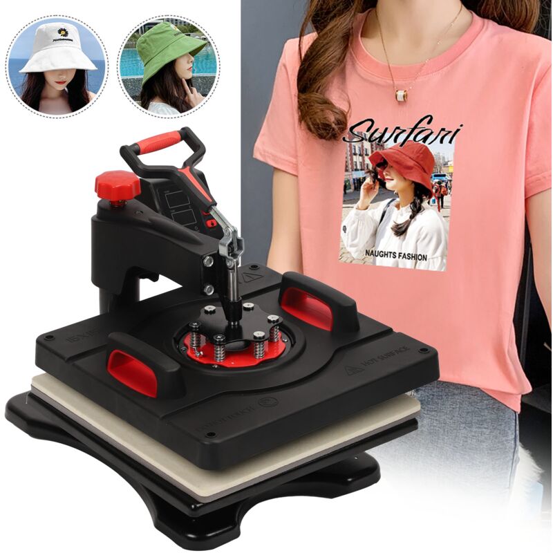 Presse à Chaleur Combinée 5 En 1, Machine D'impression Textile, Machine De Sublimation 15 x 15 Pouces, Transfert De Chaleur 1200 w, Multifonction