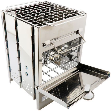 Barbecue à Charbon de Bois, Barbecue Pliable avec Fourchette à Rôtir