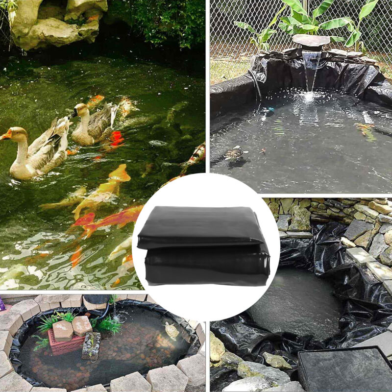 Revêtement d'étang en pehd pour éviter les fuites, découpe facile pour jardin aquatique d'aquaculture en extérieur, épaisseur de 0,5 mm, 4 x 6,1