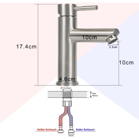 AIDUCHO Robinet Salle de Bain Argenté Mitigeur Lavabo Robinet Salle Bain Robinet Lavabo Robinet de lavabo haut en acier inoxydable Mitigeur Salle Bain Contrôle de l'eau Chaude et Froide
