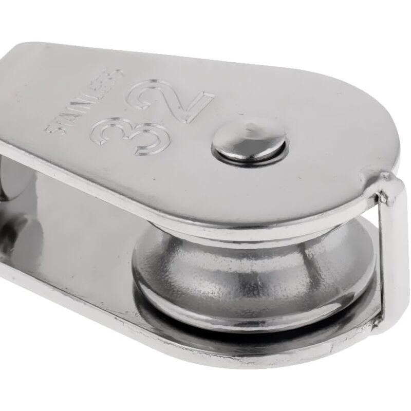 Robuste Poulie à Corde Réa Simple Avec Emerillon Pivotante En Inox Pulley Block Charge Max. 35-1000 Kg – M32 2 Pcs - Aiducho