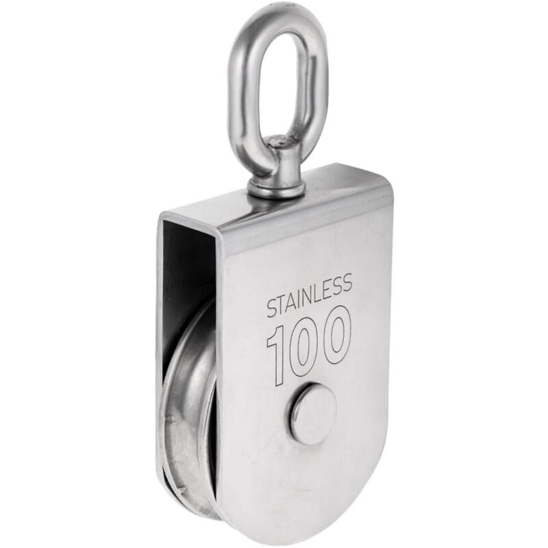 Robuste Poulie à Corde Réa Simple avec Emerillon Pivotante en Inox Pulley Block Charge Max. 35-1000 kg - M100