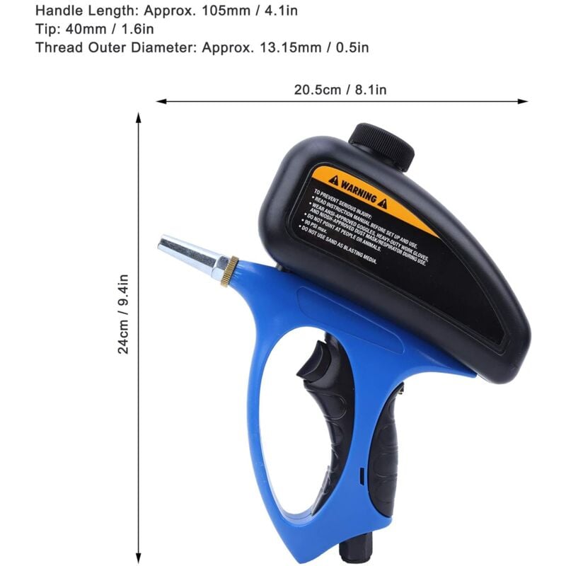 Aiducho - Sableuse Portative, Kit De Pistolet De Sableuse Portable Petite Buse Pistolet De Sablage Pneumatique Sablage Au Verre, Sableuses Électriques