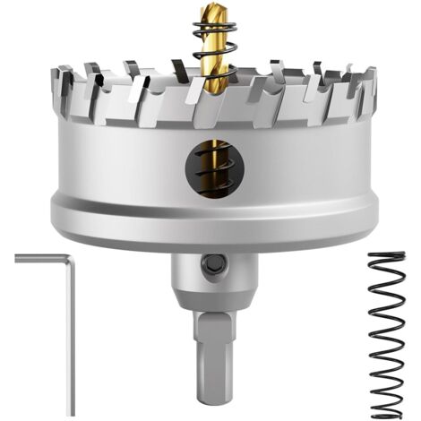 AIDUCHO Scie Cloche Bimétallique En Carbure T.C.T Robuste De Qualité Industrielle Coupe Trou En Acier Inoxydable (80mm)