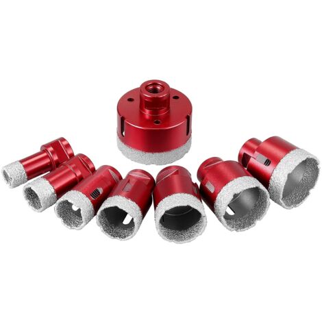 AIDUCHO Scies Cloches Diamant 8 Pcs 20/25/30/35/40/45/50/68mm M14 Foret Diamant Brasé sous Vide à Sec/Humide avec Boîtier en Aluminium pour Carreaux de Céramique en Verre Porcelaine