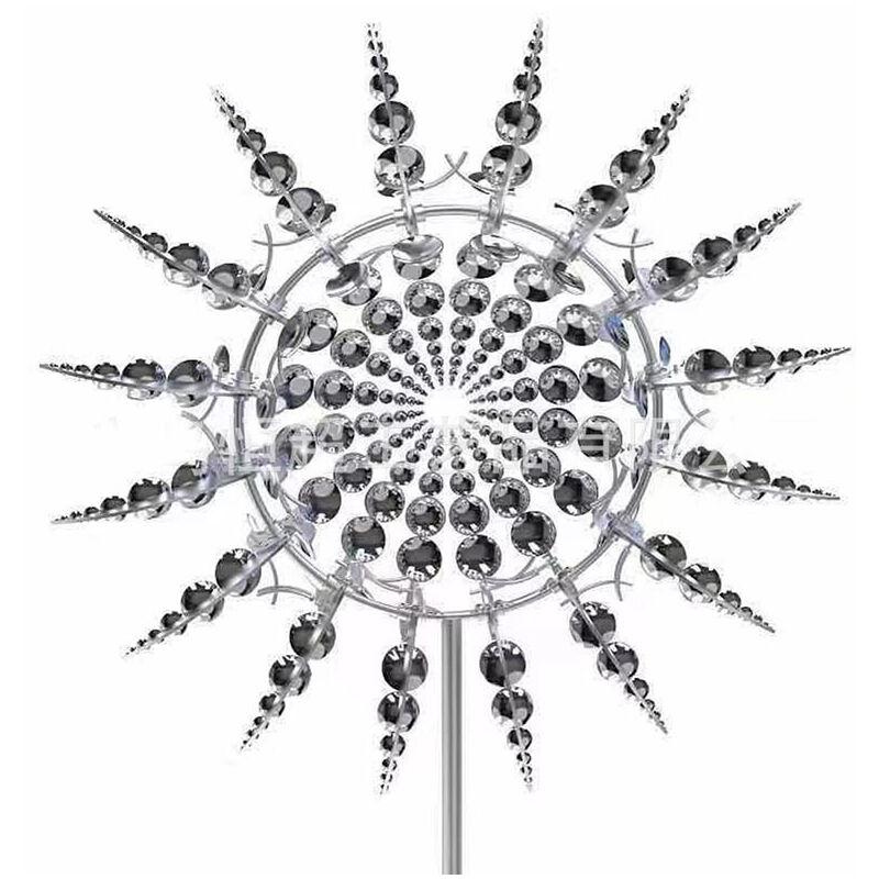 Aiducho - Sculpture Cinétique Éolienne à Vent En Métal Magique Moulin à Vent Avec Le Jardin Avec Jardin En Acier Inoxydable En Plein Air Spinners