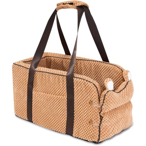 AIDUCHO Sièges Sécurité Auto Pour Chiens & Chat Poids Inférieur À 6 Kg Sac Chien Respirant Sangles D'épaule Portable Amovible Panier Chien Voiture Lit De Chien-Jaune, Sangles