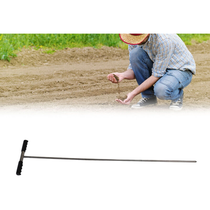 Aiducho - Sondes d'échantillonnage de sol avec poignée en t, pointe pointue réglable, outil d'échantillonnage de sol en acier inoxydable pour