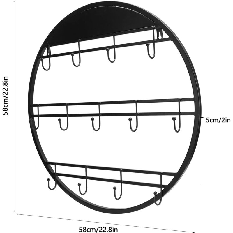 Aiducho - Support Mural Pour Tasse à Café, Support De Verre, Support De Rangement, Organisateur à Crochet, Fournitures De Cuisine Rondes
