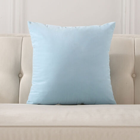 AIDUCHO Taie D'oreiller Confortable, Multicolore, Unie, Solide, Housse De Coussin/Taie D'oreiller Pour Canapé Bureau 40 X 40 Cm (Sans Insert) – Bleu Clair