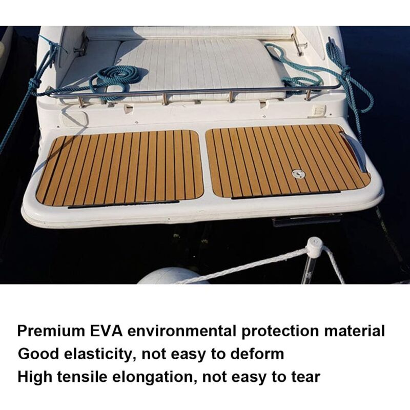 Tapis De Sol Pour Bateau, 90 x 240 Cm, Revêtement De Sol Synthétique Pour Bateau Marin, Feuille De Pont De Yacht En Mousse Eva Auto-Adhésive (Or +