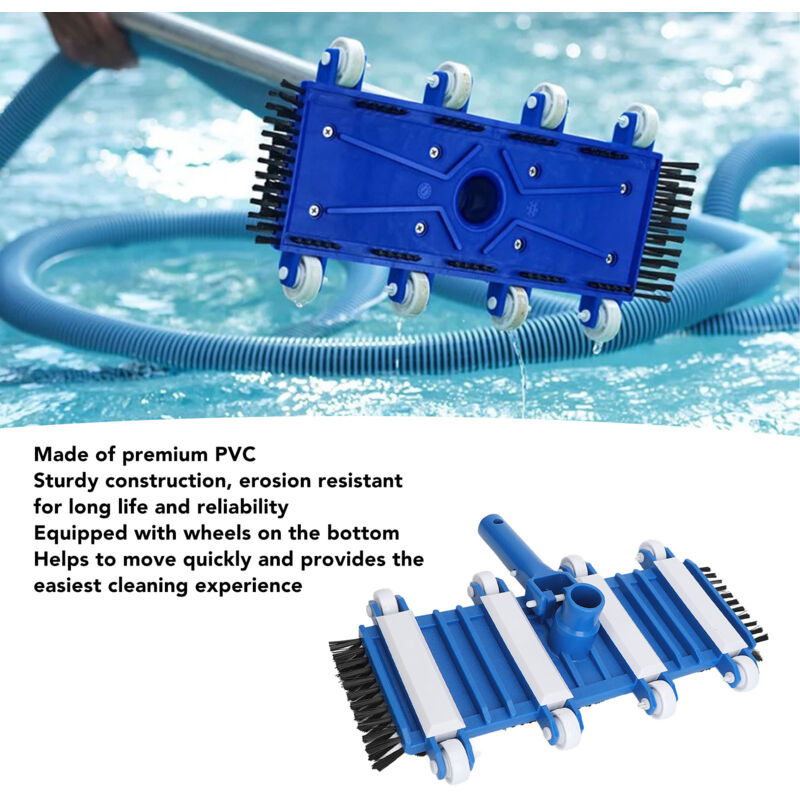 AIDUCHO Tête D'aspirateur De Piscine Avec Brosse En Pvc 14 Pouces Kit De Remplacement De Tête D'aspirateur De Piscine Pour Accessoires De Nettoyage