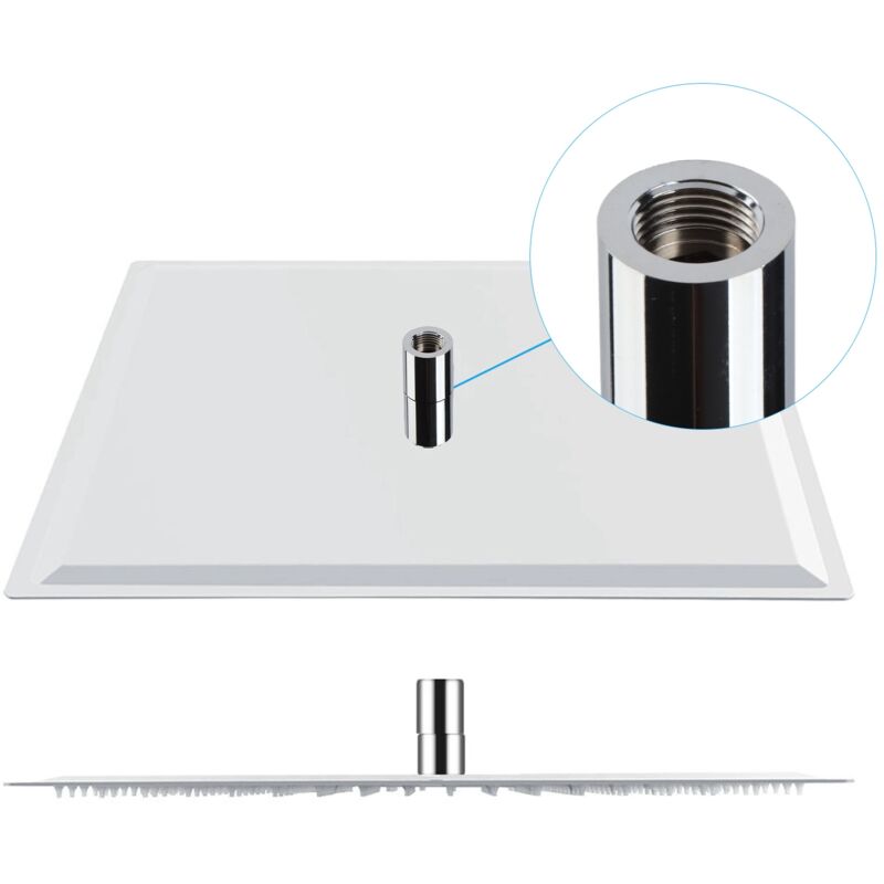 Aiducho - Tete de Douche Pluie Carre Anti Calcaire, Tete de Douche Pluie, Pomme de Douche en Acier Inoxydable et Haute Pression, Tête de Douche