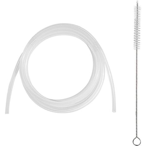 AIDUCHO Tuyau à Lait de 2m,Transparent Tuyau avec Brosse de Nettoyage,Qualité Alimentaire Silicone Tubes D'aspiration du Lait pour Mousse de Lait Parfaite Compatible avec Les Machines à Café J-ura