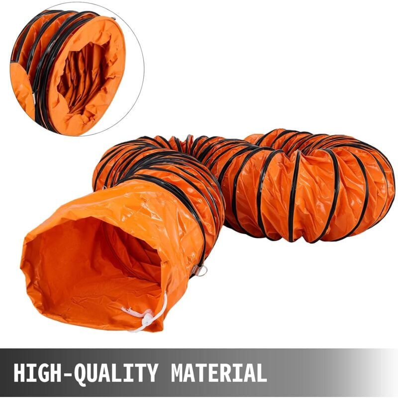 Tuyau de Ventilation Longueur 8 m, Conduit Flexible en pvc, Tuyau d'Évacuation Flexible pour Ventilateur d'un Diamètre de 300mm-12Pouces, Gaine