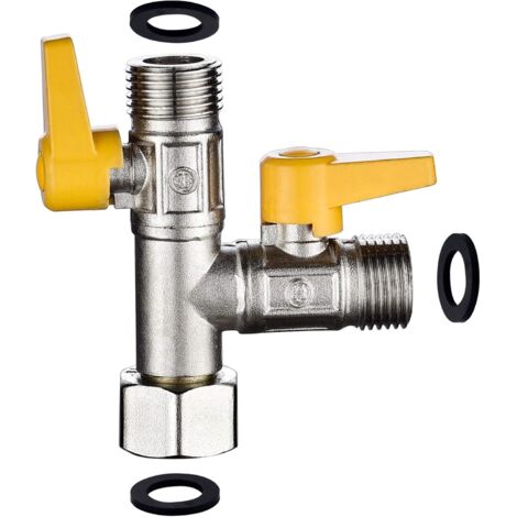 AIDUCHO Vanne 3 Voie Raccord T 1/2 Douchette Et Douche De Tête Bras De Douche Inverseur 3 Voies En Laiton Adaptateur Robinet Éteindre