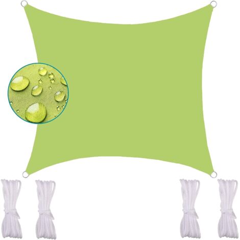 AIDUCHO Voile D'ombrage Carre, Toile D'ombrage Étanche Protection Des Rayons Uv Et Tissu Imperméable Voile D'ombrage Pour Extérieur/Terrasse/Jardin Vert 2x2m