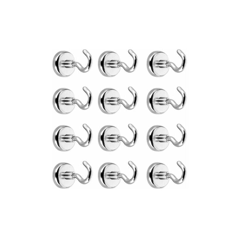 Image of Aierq Magnethaken, Magnethaken, Leistungsstarker Neodym-Magnet 3-5 kg Zugkraft (12er Pack)