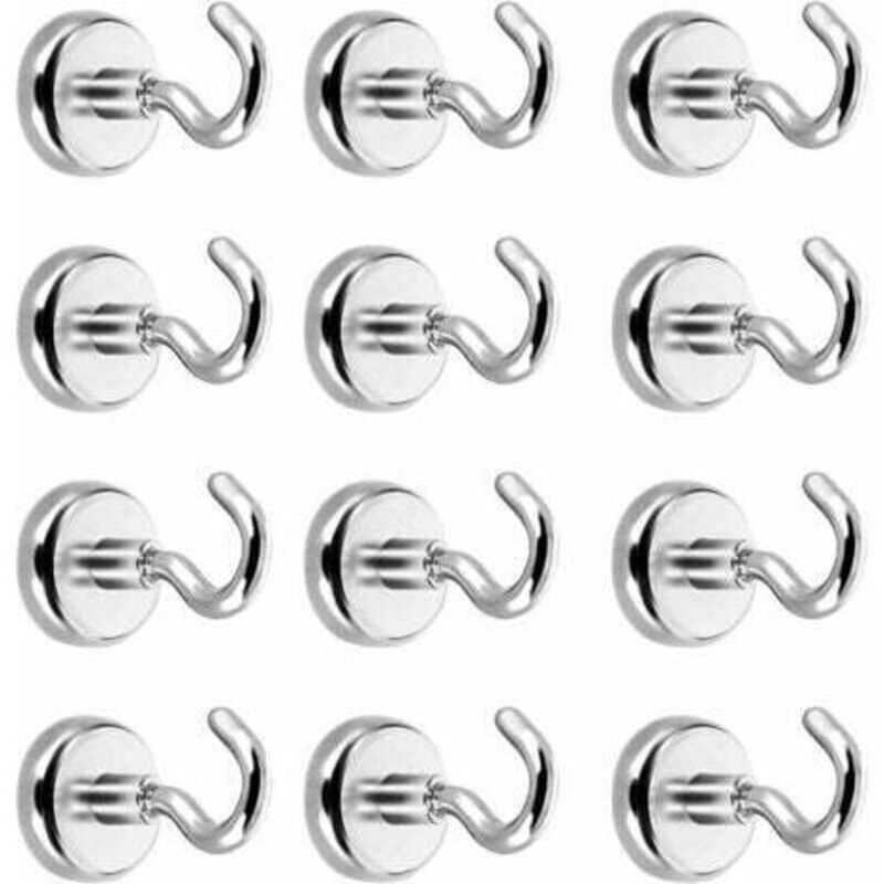 Image of Aierq Magnethaken, Magnethaken, Leistungsstarker Neodym-Magnet 3-5 kg Zugkraft (12er Pack)